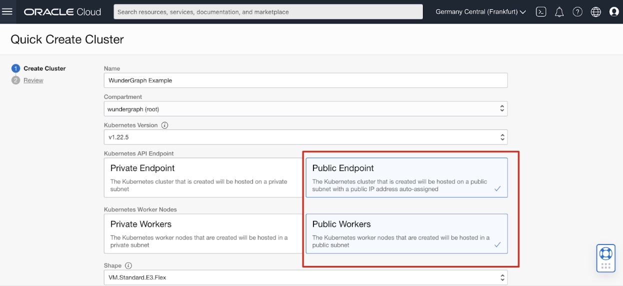 Oracle cluster public setup